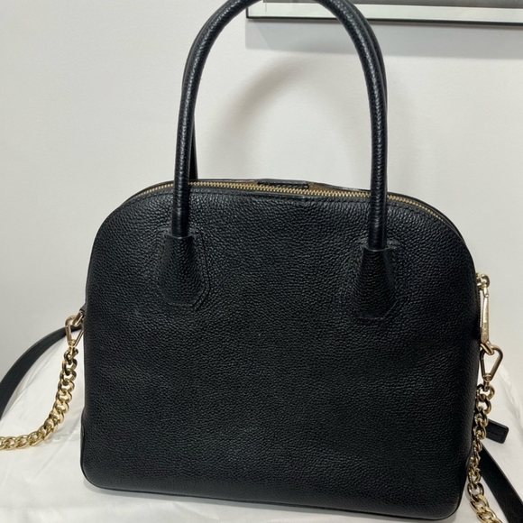 Michael Kors | Mercer Large Leather Dome Satchel, Black - Picture 5 of 16